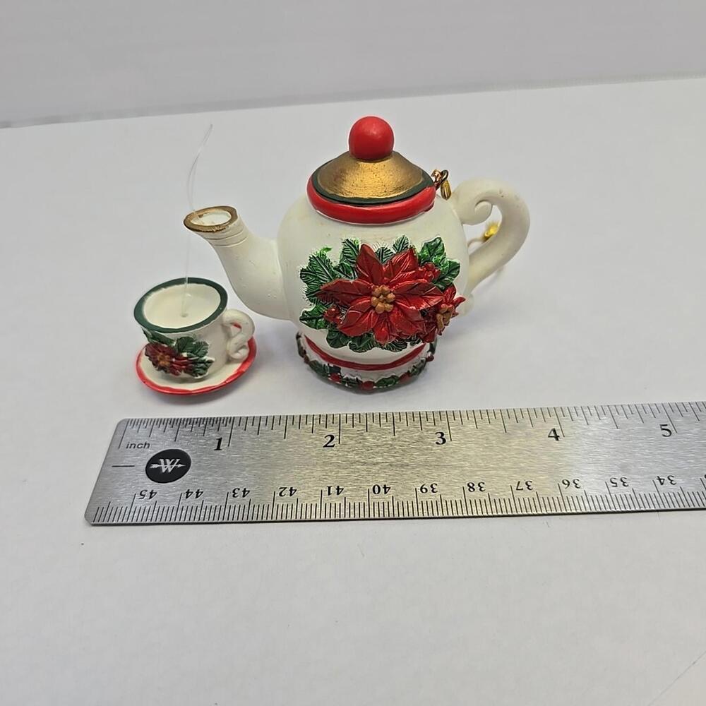 Vintage Teapots With Cups/Saucers Christmas Tree Ornaments - Picture 13 of 15